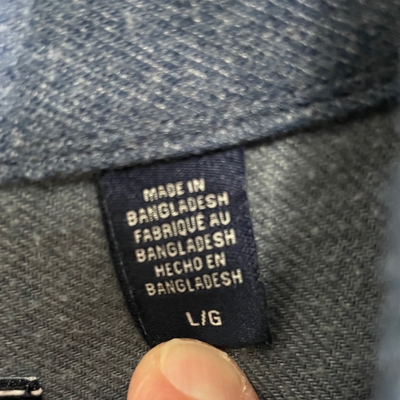 Izod Dark Blue Casual Button-Down Shirt - Picture 3 of 4